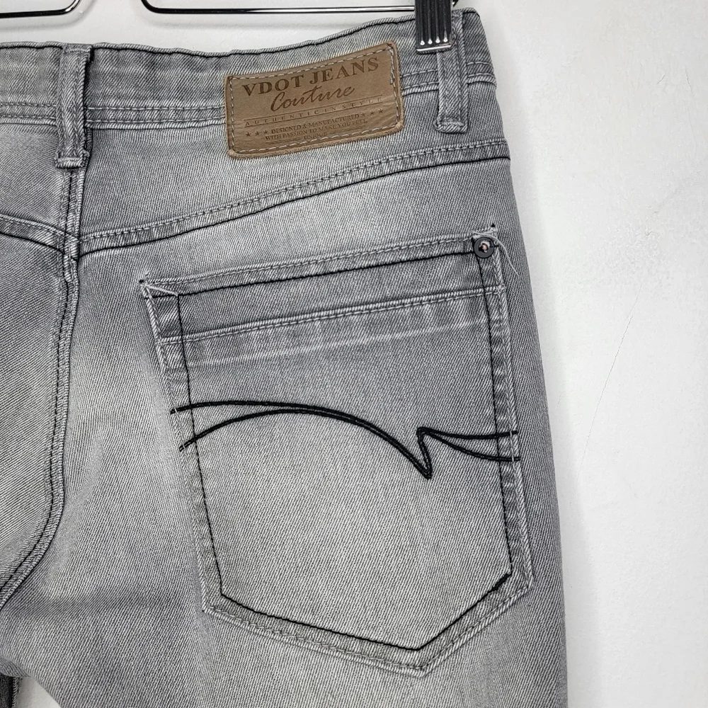 VDot Ultra Slim Men Jeans Pop Fit Mid Rise Tapered Light Faded Grey Tall 32 x 34